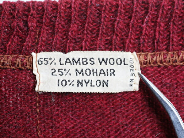 60~70s FULTON SPORTSWEAR CO INC Vネック ウール モヘア ニット セーター (M程)