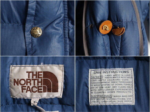 70s 茶タグ ★ ノースフェイス ナイロン ダウン ジャケット メンズ XL ヴィンテージ USA製 The North Face アウトドア ハイネック ブルゾン