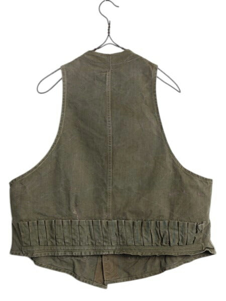 30s 40s ★ RED HEAD ハンティング ベスト メンズ M 程 古着 ヴィンテージ コットン ダック シューティング 前開き 重ね着 アウトドア 緑