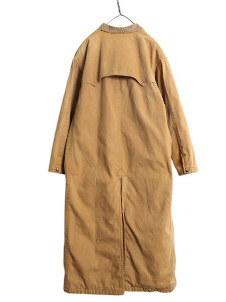 80s USA製 ★ ラルフローレン ダック ハンティング ロング コート メンズ L 古着 ポロ ウール ライナー付き ジャケット 襟 コーデュロイ 茶