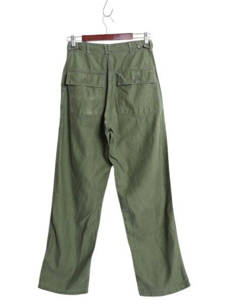 60s ★ 米軍実物 US ARMY コットン サテン ベイカー パンツ SMALL ヴィンテージ ファティーグ ユーティリティ アジャスター付き OG107 軍物