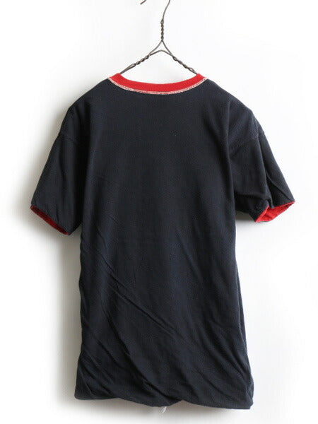 70's Collegiate Pacific カレッジ プリント 半袖 リバーシブル Tシャツ (M)