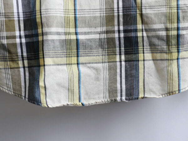 70s ★ MODEL チェック 柄 片ポケ コットン 長袖 ボタンダウン シャツ ( メンズ 男性 小さめ XS~S程 ) 70年代 ビンテージ 古着 USED