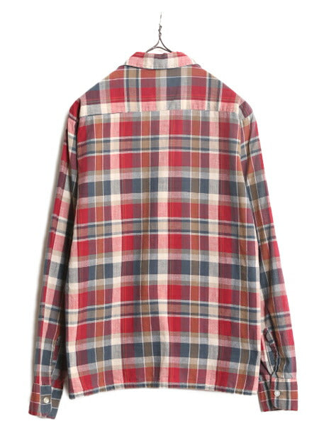 60s ★ BALSAM チェック 長袖 シャツ メンズ M 古着 60年代 ヴィンテージ 長袖シャツ ボックスシルエット ポケット付き 薄手 マルチカラー