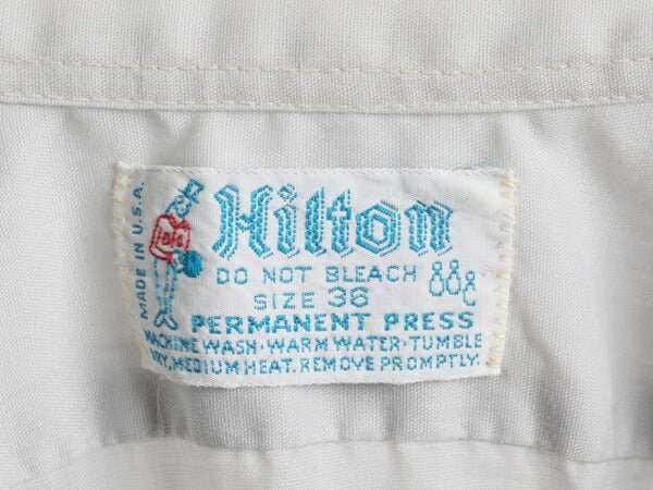 70's Hilton ヒルトン ビッグ チェーンステッチ 刺繍 半袖 ボーリング シャツ (36 レディース M 程)