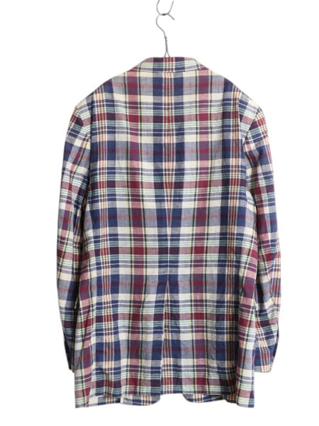 80s USA製 ★ ブルックスブラザーズ テーラード ジャケット メンズ L / ヴィンテージ 3ボタン マドラス チェック コットン サマー ブレザー