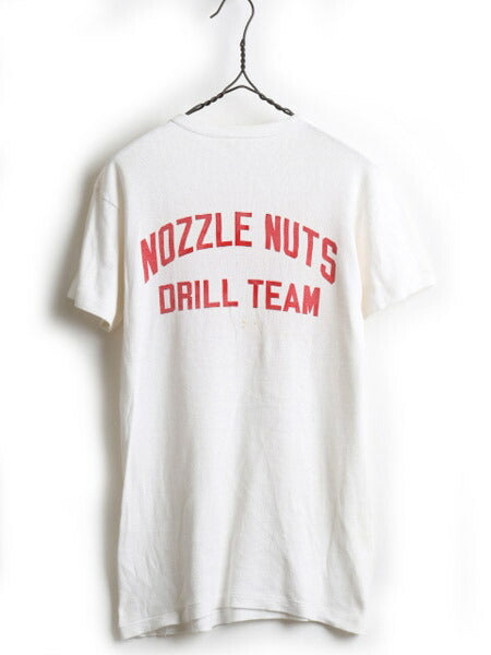 50's Fire Department 両面 染み込み プリント 半袖 Tシャツ (S程)