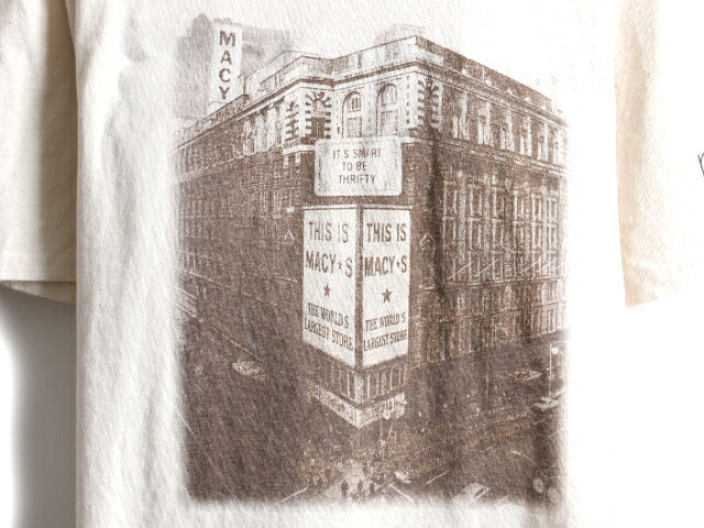 90s Macy's メイシーズ 企業 プリント 半袖 Tシャツ (XL)