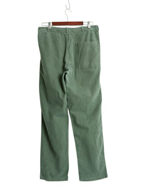 70s ★ スウェーデン軍 実物 コットン ユーティリティ ワーク パンツ メンズ 34 32 程 ユーロ ヴィンテージ ミリタリー テーパード 軍物 緑