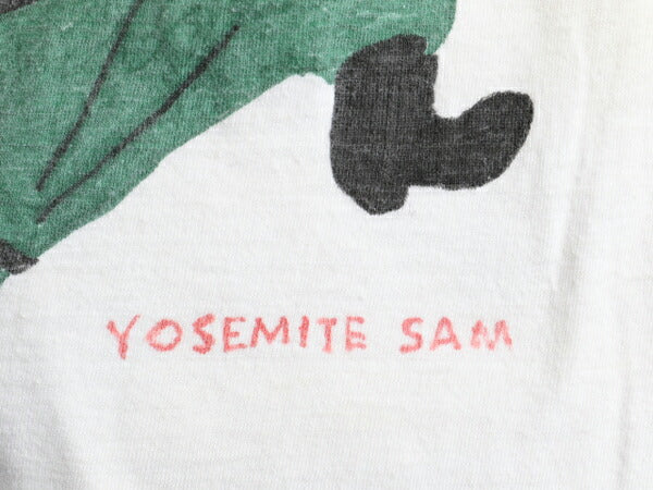 70's Fruit of the Loom ヨセミテ・サム ハンドプリント 半袖 Tシャツ (XL)