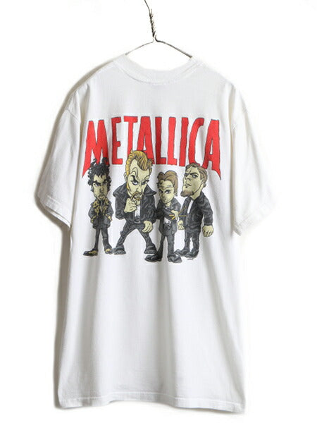 90s USA製 ★ メタリカ 両面 プリント 半袖 Tシャツ ( メンズ XL ) 古着 90年代 METALLICA オフィシャル バンド ロック キャラクター 白