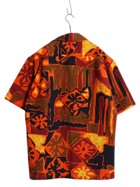 70s USA製 ★ ジャンセン コットン アロハ シャツ メンズ M / ヴィンテージ ハワイアン 総柄 ボックス オープンカラー 開襟 マルチカラー