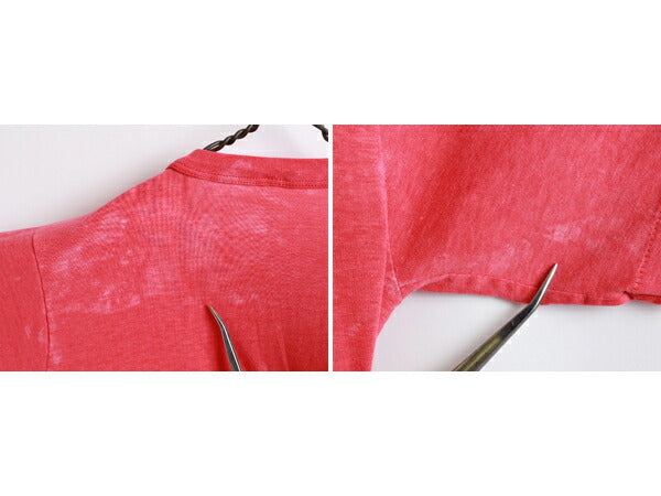 80s ★ Cowman カウマン 染み込み プリント 半袖 Tシャツ ( メンズ 男性 S程 ) 80年代 ビンテージ 古着 USED キャラT フェード 丸首 赤