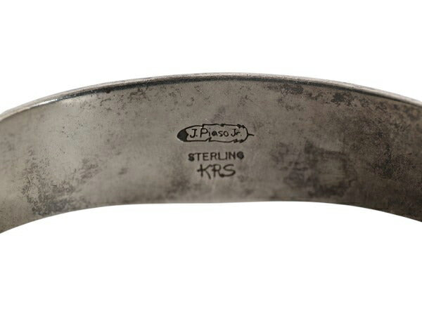 ★ ナバホ Joe Piaso Jr 作 ターコイズ シルバー バングル 小物 インディアン ジュエリー アーティスト ブレスレット STERLING 銀 ストーン