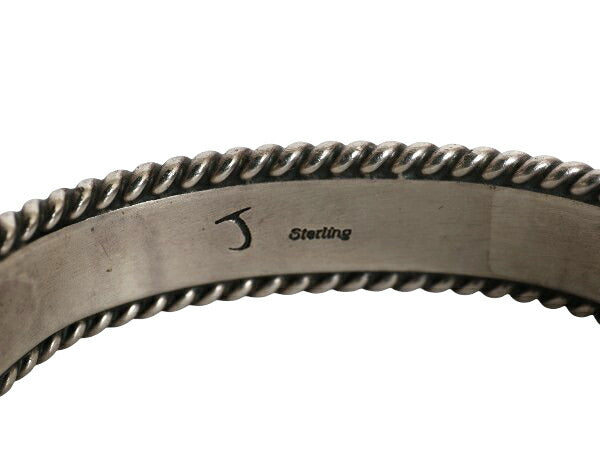 70s ~ 90s ★ ナバホ アーティスト 作 ローワーク ターコイズ シルバー バングル / 小物 ヴィンテージ ブレスレット STERLING 銀 ストーン