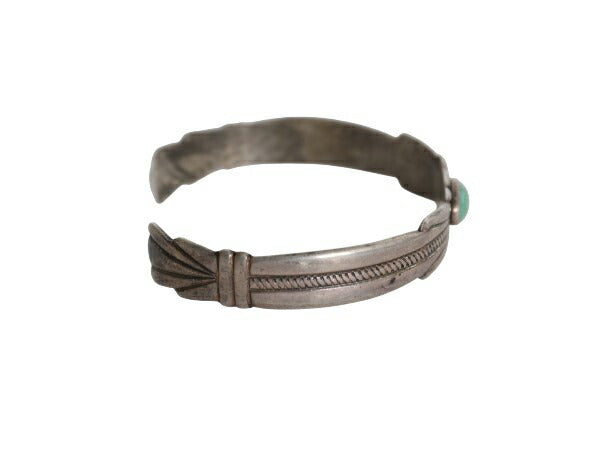 50s~ ★ BELL TRADING ターコイズ フェザー 型 シルバー バングル / ヴィンテージ インディアン ジュエリー ブレスレット スターリング 銀