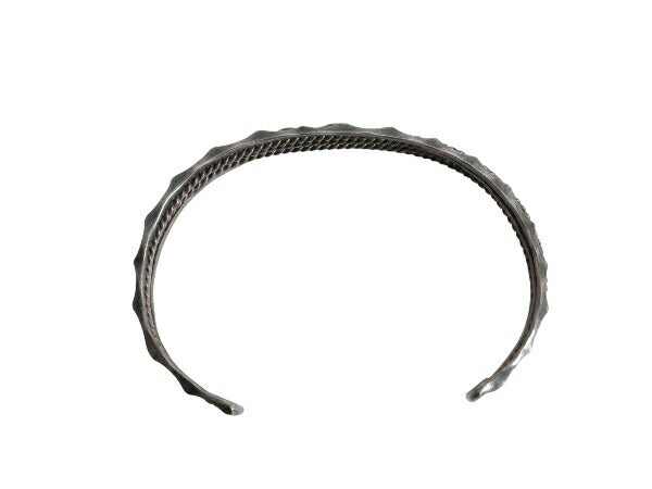 80s ~ ★ ナバホ TAHE シルバー ワイヤー バングル 小物 ヴィンテージ インディアン ジュエリー STERLING 銀 ブレスレット ツイスト ロープ