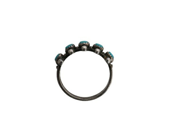 50s~ ★ BELL TRADING ズニ ローワーク ターコイズ シルバー リング 9号 ヴィンテージ インディアン ジュエリー 指輪 銀 フレッドハービー