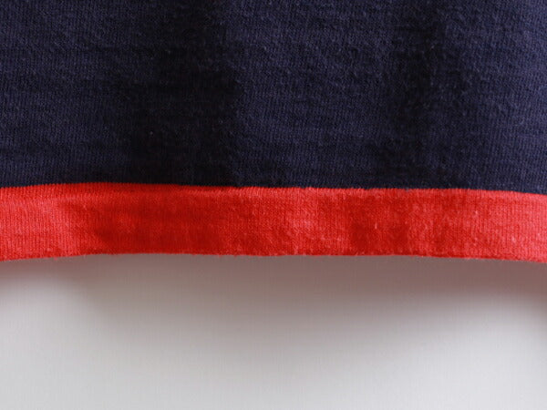 70s ★ Bambu バンブー ワイド ボーダー 柄 ワンポイント プリント 半袖 Tシャツ ( メンズ 男性 S程 ) 70年代 ビンテージ 古着 USED