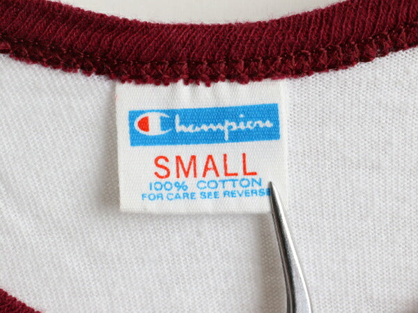 70's Champion チャンピオン チョコチン 染み込み プリント Tシャツ (S)