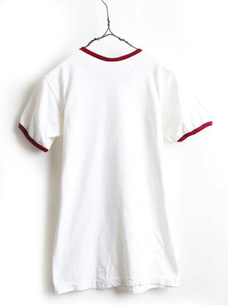 70's Champion チャンピオン チョコチン 染み込み プリント Tシャツ (S)