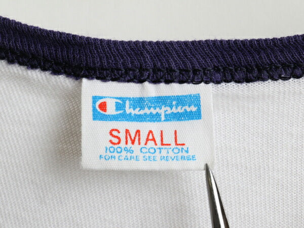 70's Champion チャンピオン チョコチン 染み込み プリント Tシャツ (S)