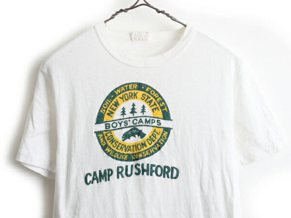 60's 70's NEW YORK STATE BOYS CAMPS プリント 半袖 Tシャツ (M)