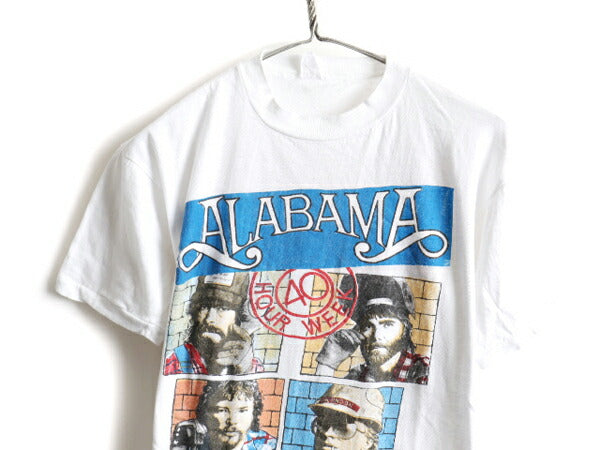 パキ綿 80's ALABAMA アラバマ 40 Hour Week The Fans Tour ツアー 両面 プリント 半袖 Tシャツ (M程)