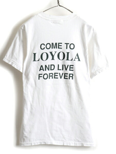 80s メッセージ 両面 プリント 半袖 Tシャツ (L)