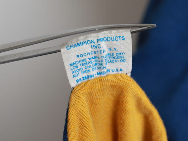 70s USA製 ★ Champion チャンピオン プリント コットン 半袖 リバーシブル Tシャツ ( メンズ 男性 M ) 70年代 ビンテージ バータグ USED