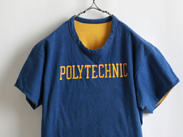 70s USA製 ★ Champion チャンピオン プリント コットン 半袖 リバーシブル Tシャツ ( メンズ 男性 M ) 70年代 ビンテージ バータグ USED
