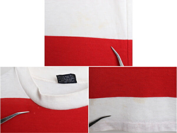 70's Chesterfield ワイド ボーダー 半袖 Tシャツ (S)