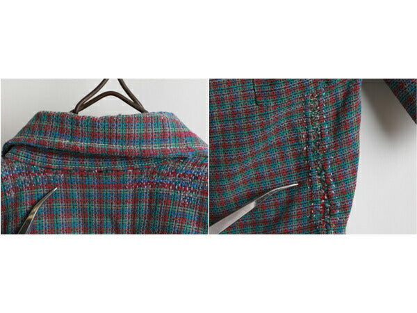 50s ★ フレンチ チェック 柄 半袖 コットン プルオーバー グランパ シャツ ( メンズ 男性 S程 ) 50年代 ユーロ ビンテージ 古着 USED