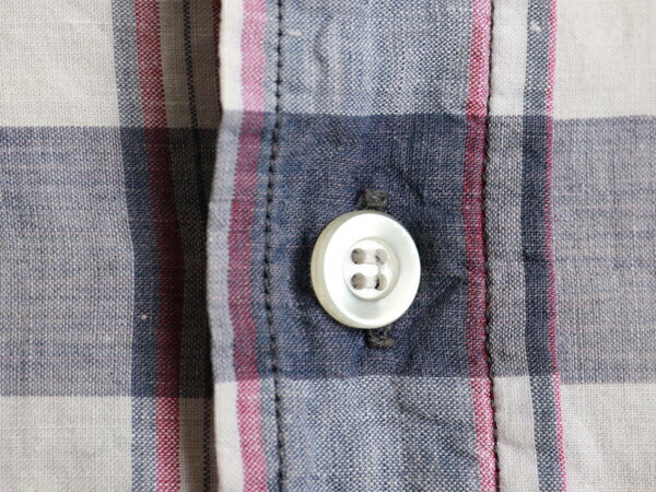 60s ★ HAMPTON INDUSTRIES ハンプトン インディアン マドラス チェック 柄 半袖 コットン ボタンダウン シャツ ( メンズ 男性 M ) 60年代