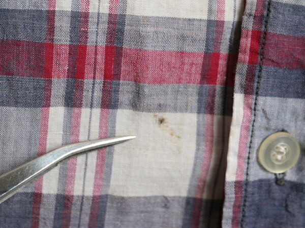 60s ★ HAMPTON INDUSTRIES ハンプトン インディアン マドラス チェック 柄 半袖 コットン ボタンダウン シャツ ( メンズ 男性 M ) 60年代