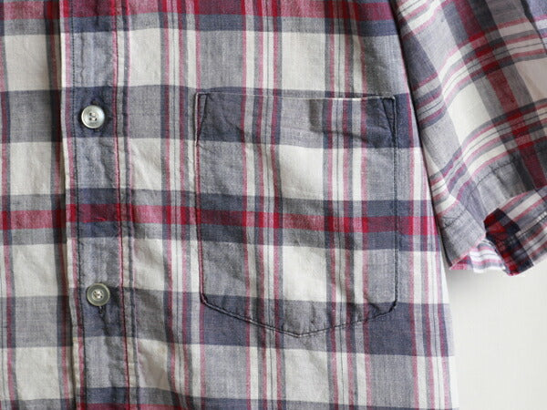 60s ★ HAMPTON INDUSTRIES ハンプトン インディアン マドラス チェック 柄 半袖 コットン ボタンダウン シャツ ( メンズ 男性 M ) 60年代