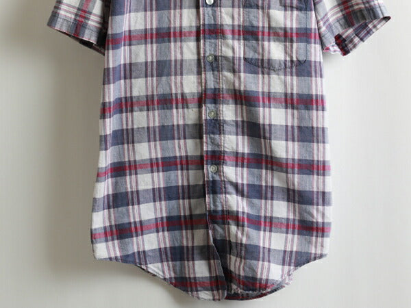 60s ★ HAMPTON INDUSTRIES ハンプトン インディアン マドラス チェック 柄 半袖 コットン ボタンダウン シャツ ( メンズ 男性 M ) 60年代