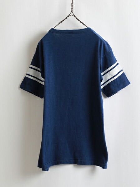 70s USA製 ★ Champion チャンピオン カレッジ プリント 半袖 フットボール Tシャツ ( メンズ 男性 M ) 70年代 アメリカ製 ビンテージ 古着