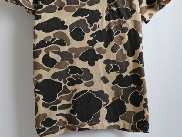 80s USA製 ★ CINDERELLA KNTG MILLS INC ニッティングミルズ ダックハンター カモ 柄 半袖 ポケット Tシャツ ( メンズ 男性 M ) 80年代