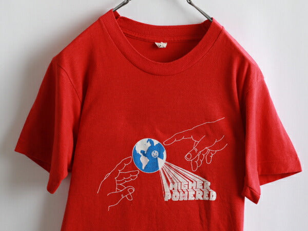 80s USA製 ★ スクリーンスターズ Higher Powered ハイヤーパワード プリント 半袖 Tシャツ ( メンズ 男性 M) 80年代 アメリカ製 古着 USED
