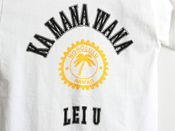 80s ★ Crazy Shirts クレイジーシャツ Kamanawana 3段 染み込み カレッジ プリント 半袖 Tシャツ ( メンズ 男性 M ) 80年代 ビンテージ