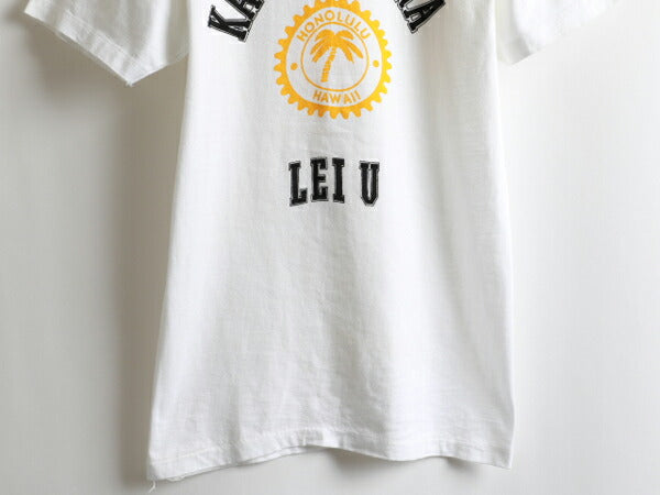 80s ★ Crazy Shirts クレイジーシャツ Kamanawana 3段 染み込み カレッジ プリント 半袖 Tシャツ ( メンズ 男性 M ) 80年代 ビンテージ