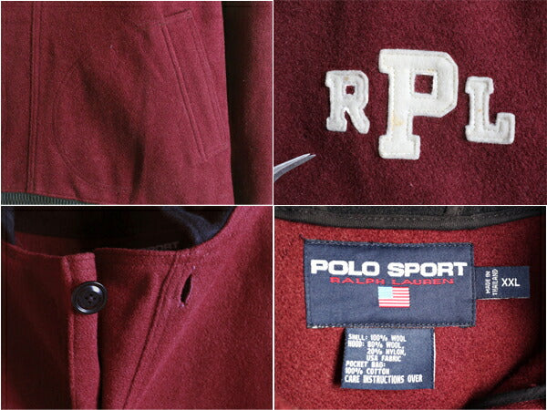 90s 大きいサイズ XXL ★ ポロスポーツ ラルフローレン ウール パーカー ジャケット ( メンズ 2XL ) 90年代 POLO ポロ フード プルオーバー