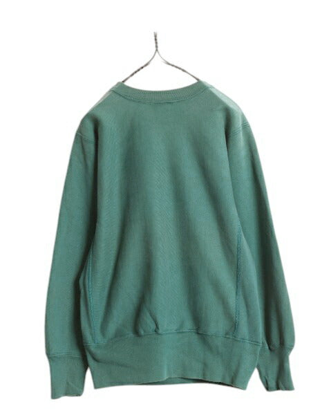 90s USA製 ★ チャンピオン リバースウィーブ スウェット メンズ M 古着 オールド トレーナー 裏起毛 ワンポイント ヘビーウェイト 目付き