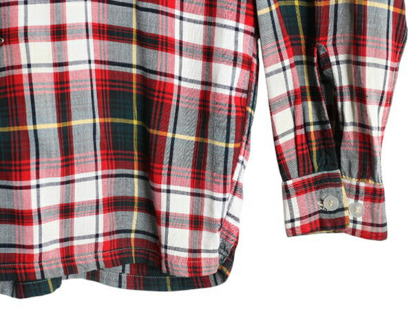 60s ★ Pennleigh チェック レーヨン オープンカラー シャツ メンズ M ヴィンテージ ループ留め 開襟 ボックス ポケット付き マルチカラー