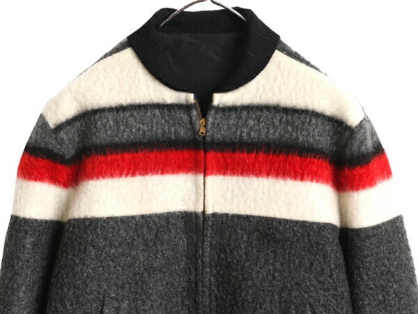 60s ★ フェイクファー フルジップ リバーシブル ジャケット メンズ S / 古着 60年代 ヴィンテージ コディアック タイプ ナイロン ブルゾン