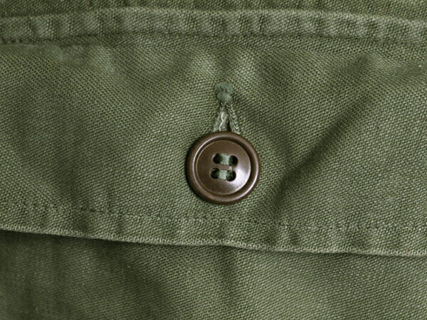 50s ★ 米軍実物 US ARMY コットン サテン ユーティリティ シャツ メンズ M 程 古着 ヴィンテージ ミリタリー 軍物 筒袖 1st 初期 OG107 緑