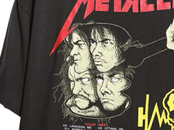 80s ★ メタリカ × クイーンズライク パスヘッド ツアー プリント Tシャツ メンズ L ヴィンテージ 当時物 バンド ロック シングルステッチ