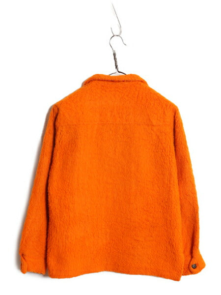 50s 60s ★ レースアップ フェイクファー プルオーバー シャツ メンズ レディース M 程/ ヴィンテージ コディアック パイル フリース 無地