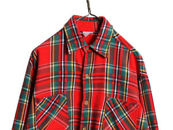 70s ★ ビッグマック チェック ヘビー フランネル シャツ メンズ L ヴィンテージ JCペニー 長袖シャツ ネルシャツ コットン ヘビーウェイト